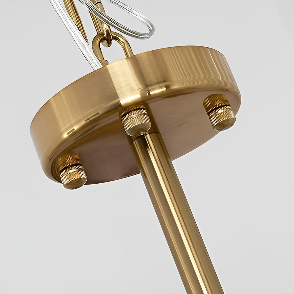 Round French Court Style Glass Three Step Dimming Modern Chandelier