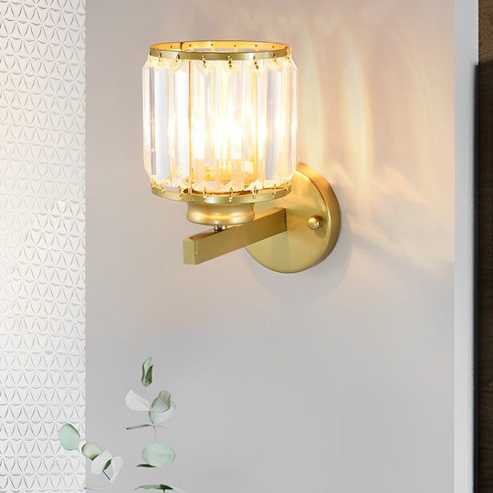 Round Crystal Glass Postmodern LED Wall Lamp