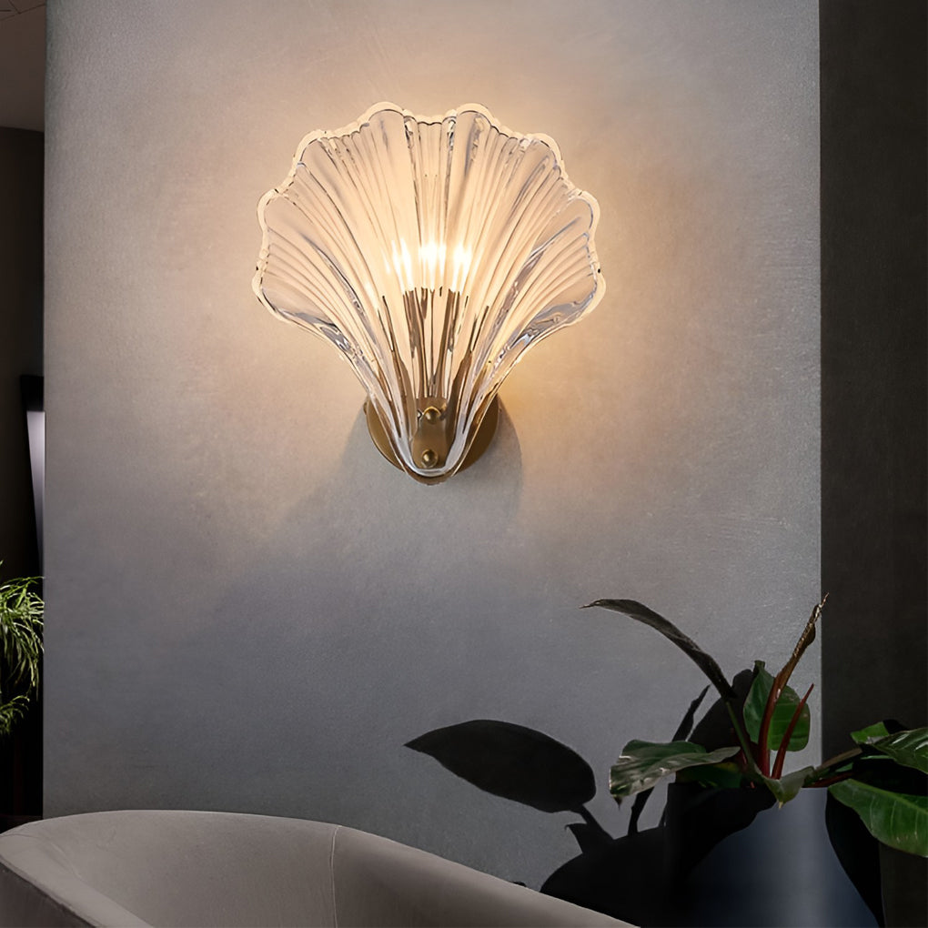 Creative Fan Shaped Glass LED Wall Sconce – 3 Step Dimming