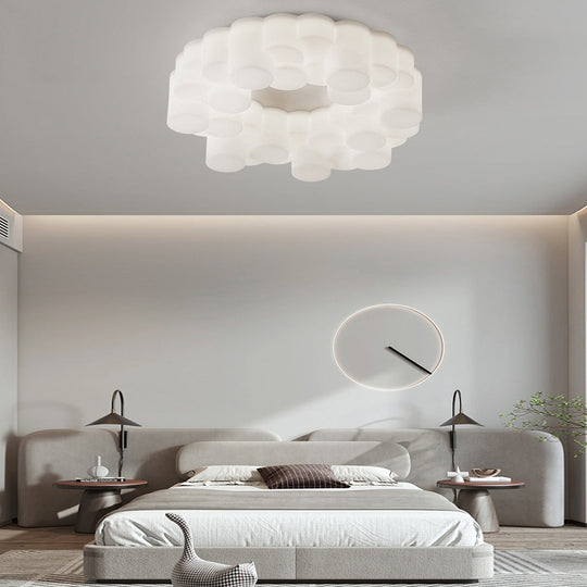 Ring Honeycombs Three-Step Dimming LED White Ins Nordic Chandelier Light