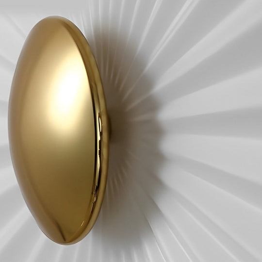 Lotus Leaf Round Pleated LED White Modern Wall Lamp