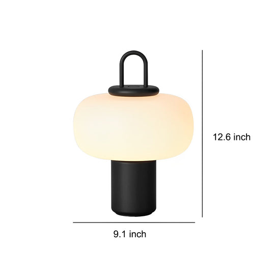 Modern Milk Glass Orb Table Lamp – Portable LED Ambient Lighting