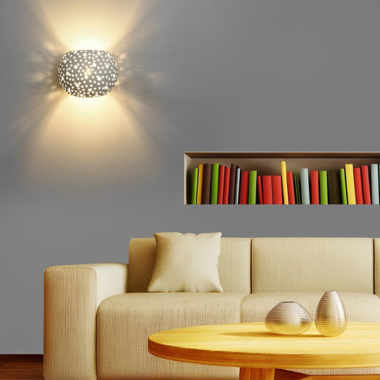 Round Hollow LED Up and Down Modern Wall Lamp