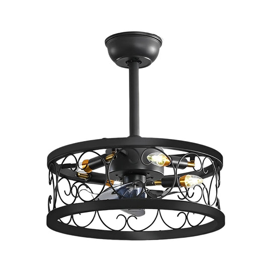 Retro Rustic Bladeless Ceiling Fan Light with Remote