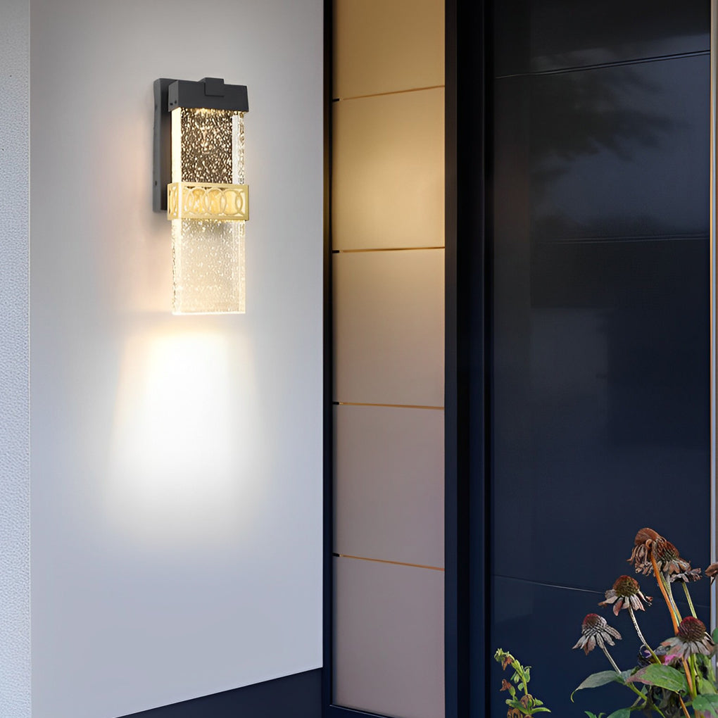 Bubbles Crystal LED Waterproof Black Modern Outdoor Wall Lights
