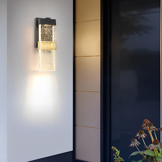 Bubbles Crystal LED Waterproof Black Modern Outdoor Wall Lights