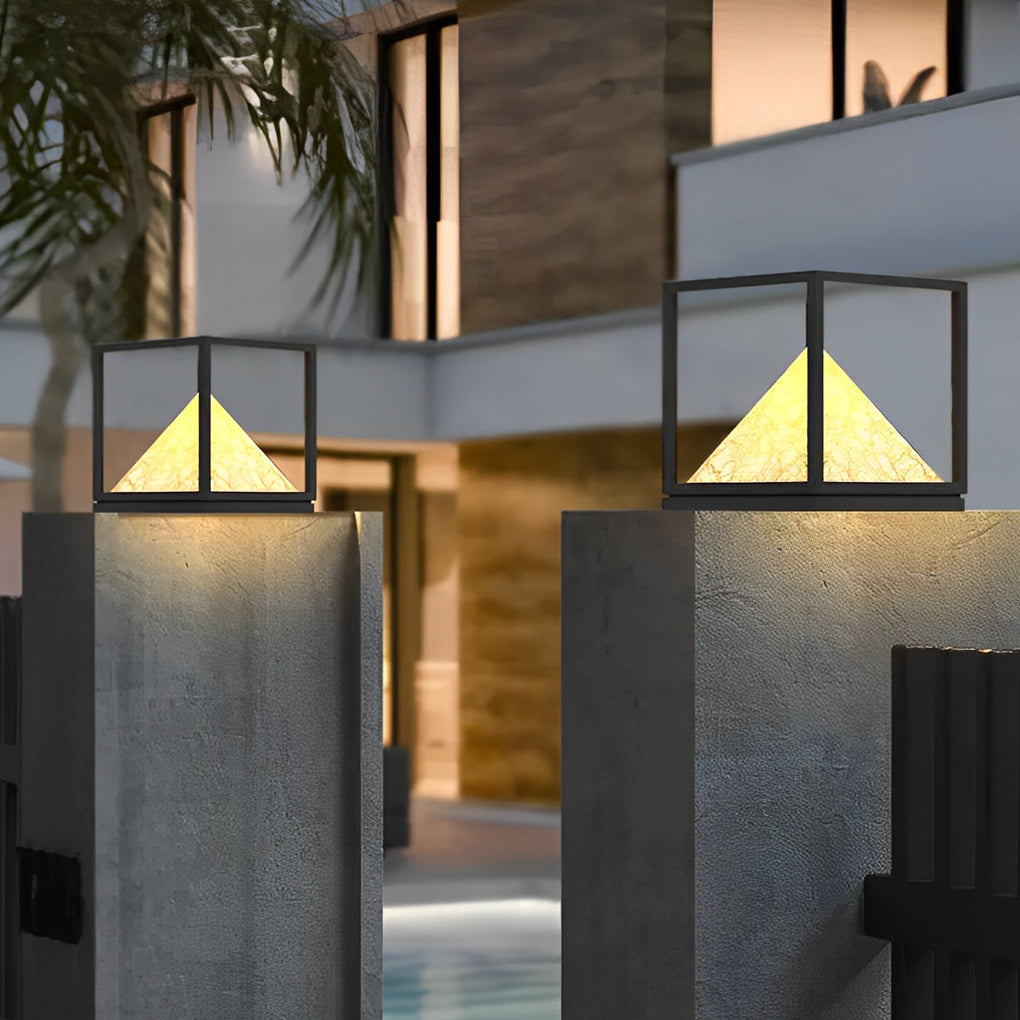 Square Mountain LED Solar Pillar Light IP65 Waterproof