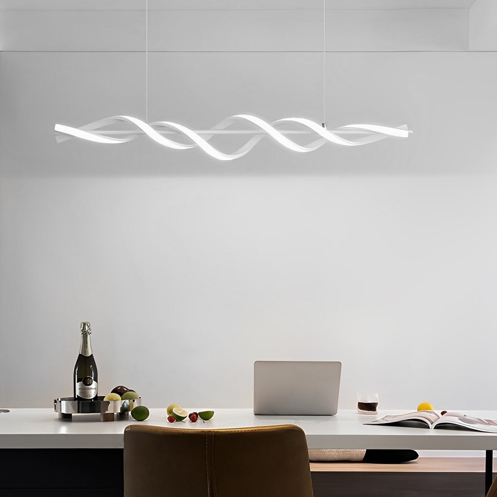 Modern Spiral-Shaped White Dimmable LED Chandelier