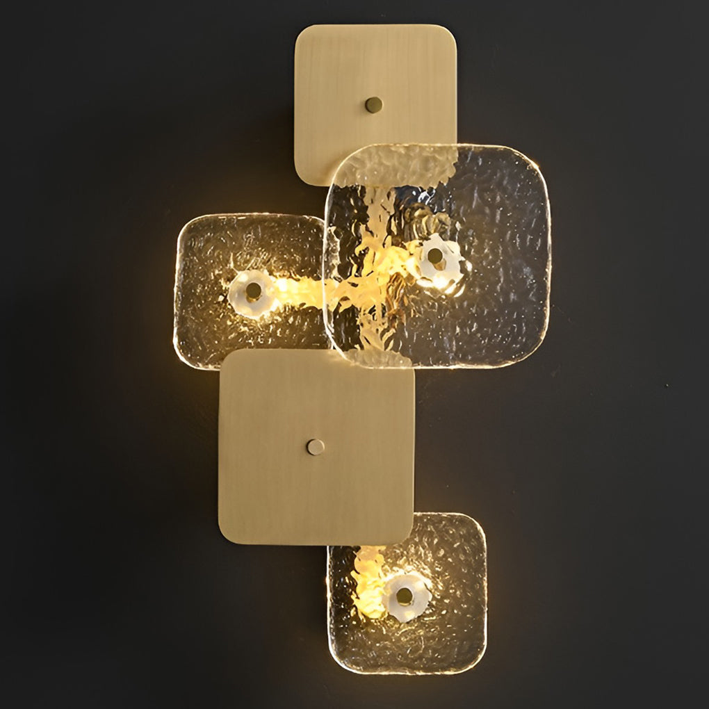 Creative Rounded Square Glass Copper LED Modern Wall Sconce