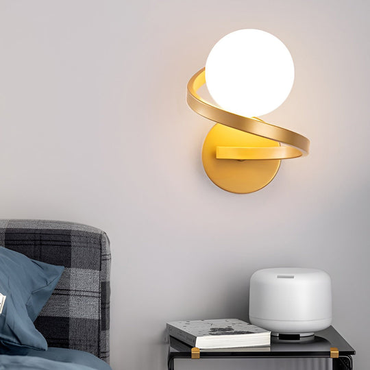 Electroplated Curved Metal LED Modern Wall Sconce
