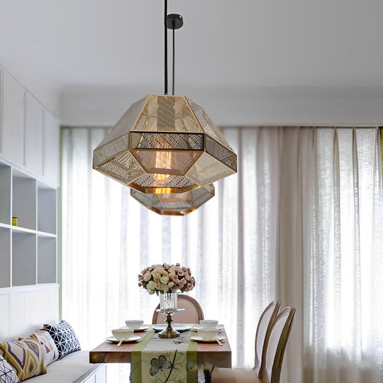 Electroplated Stainless Steel Creative Geometric Nordic Pendant Light