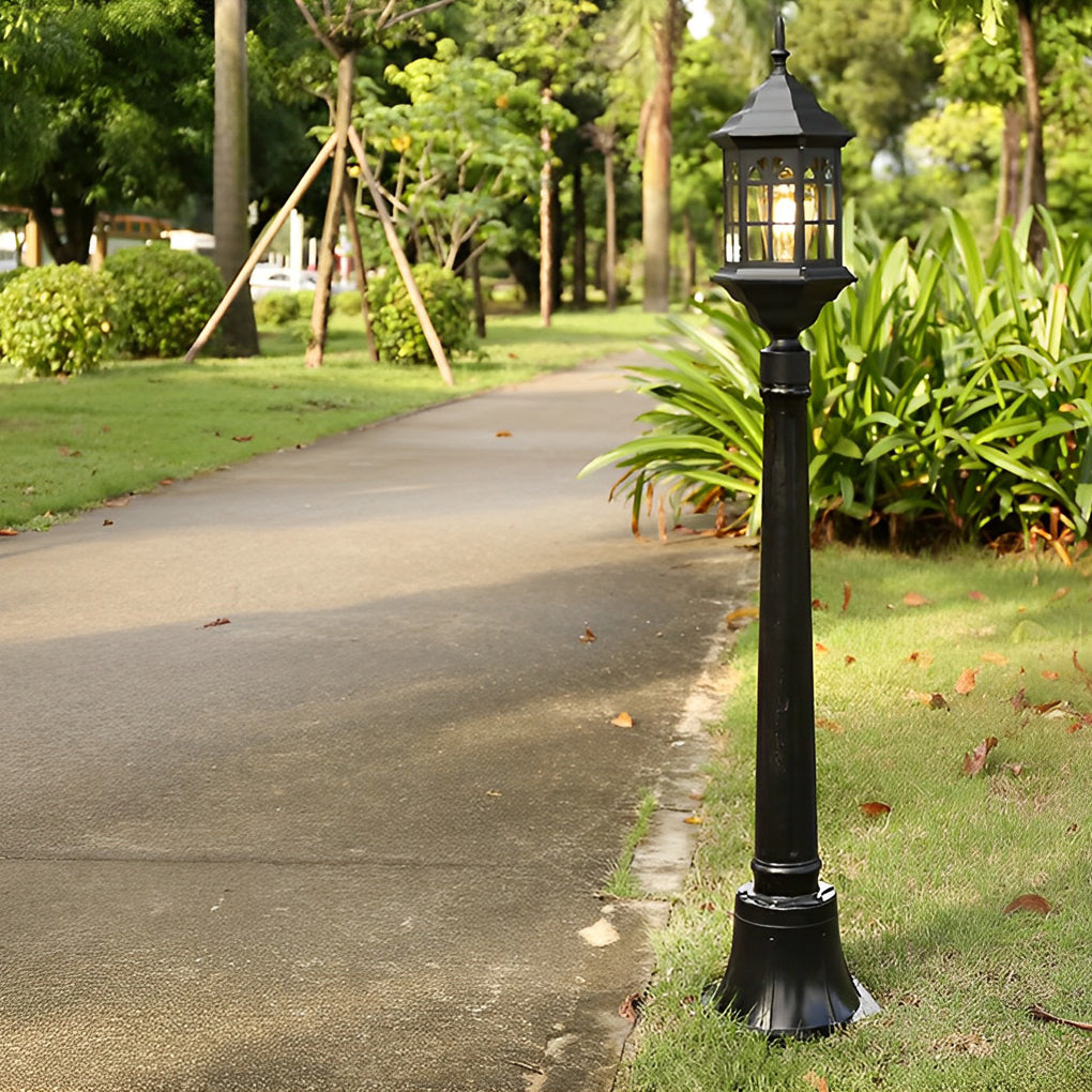 Elegant Slim Black/Bronze Outdoor Post Light with LED