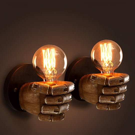 Resin Fist Retro Industrial Wall Lamp
