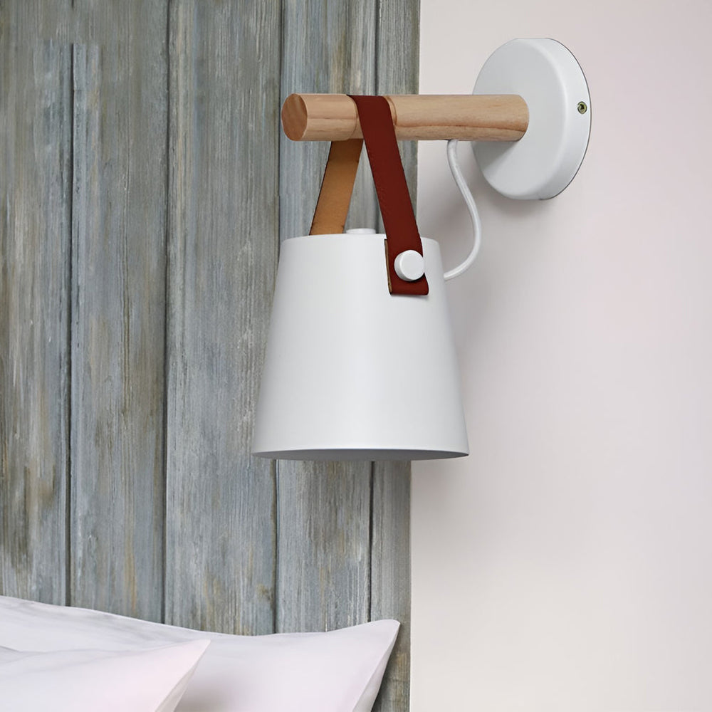 Classic Wood & Metal Nordic Plug-in Wall Sconce