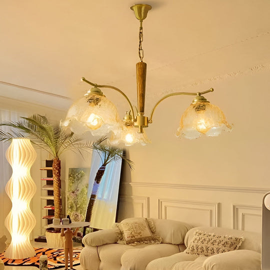3/5-Light Cracked Glass Retro Chandelier Pendant Light