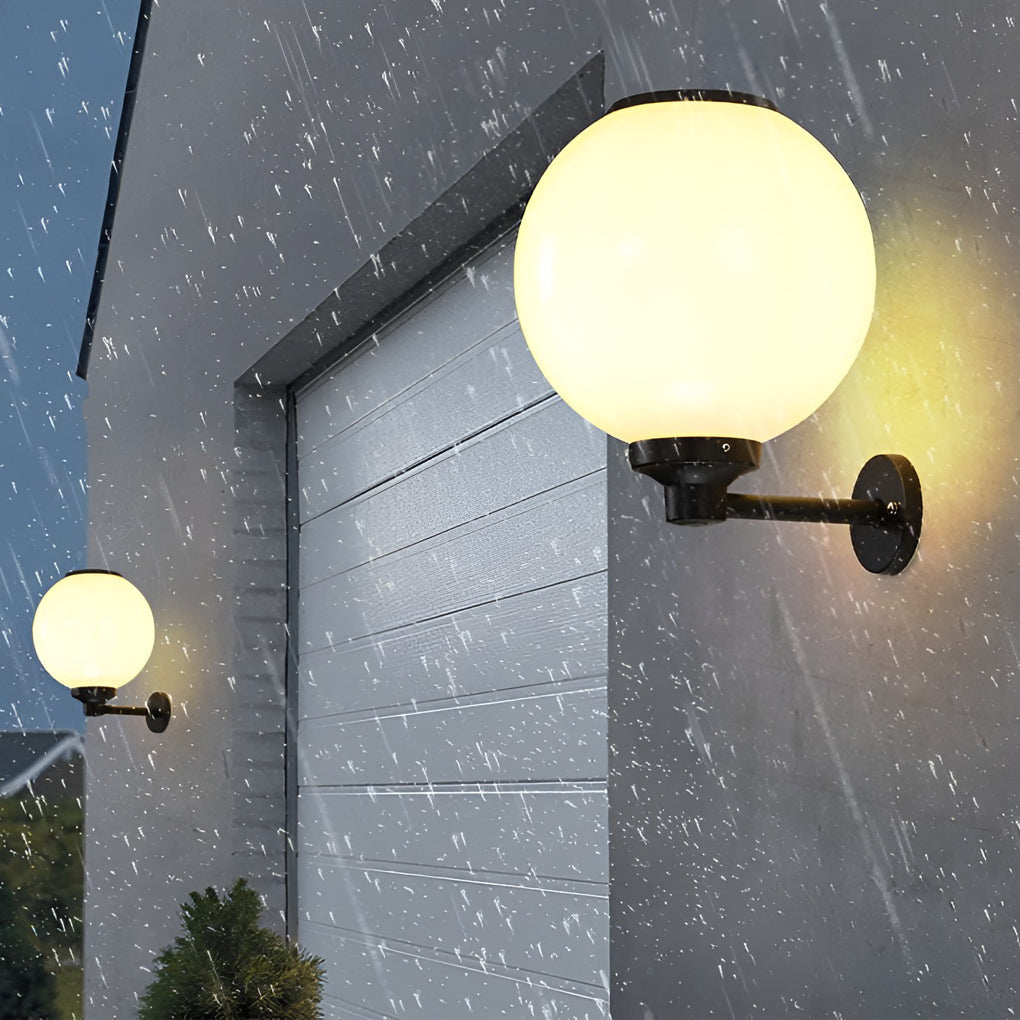 Round Three Step Dimming LED Solar Wall Lights – Waterproof Outdoor Lamp