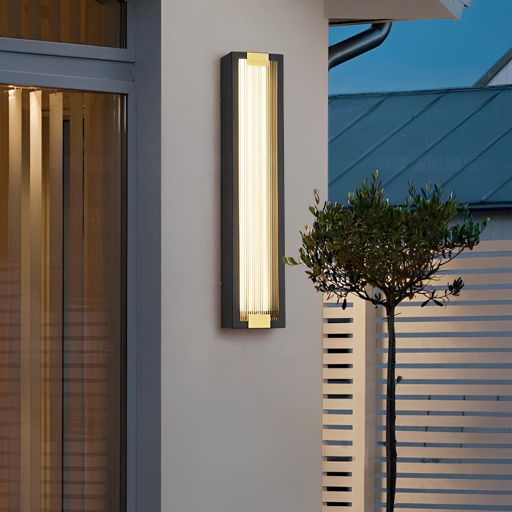 Rectangular LED Waterproof Black Porch Light Modern Outdoor Wall Sconce
