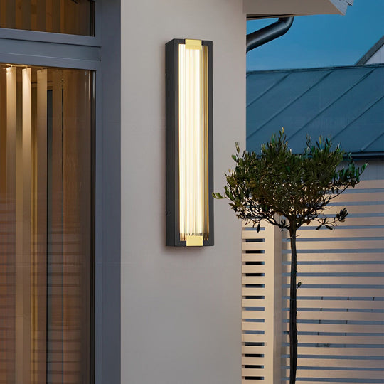 Rectangular LED Waterproof Black Porch Light Modern Outdoor Wall Sconce