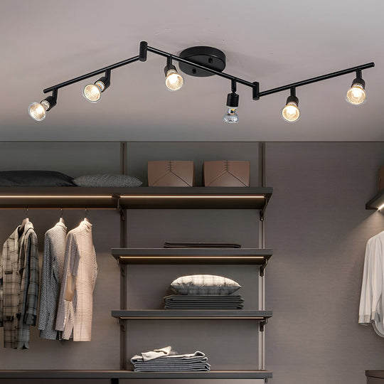 Adjustable Iron GU10 Bulb Black Nordic Ceiling Light Flush Mount