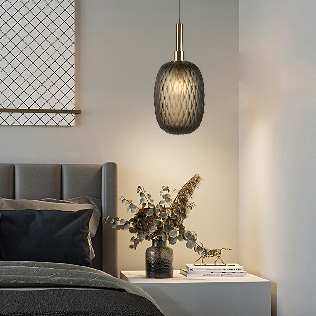 Small Glass Lantern Iron Luxury Post-Modern Pendant Light Chandelier