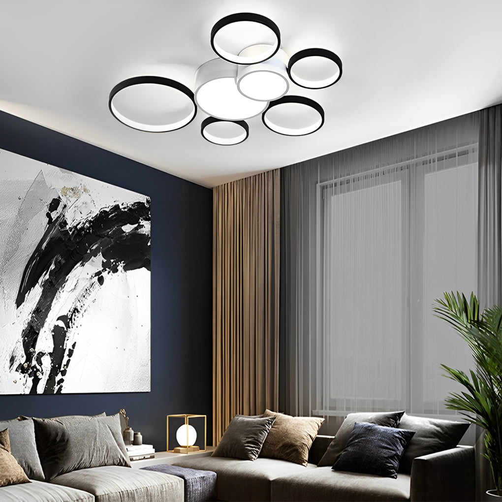 Multiple Circles LED Nordic Ceiling Light Flush Mount Fixture