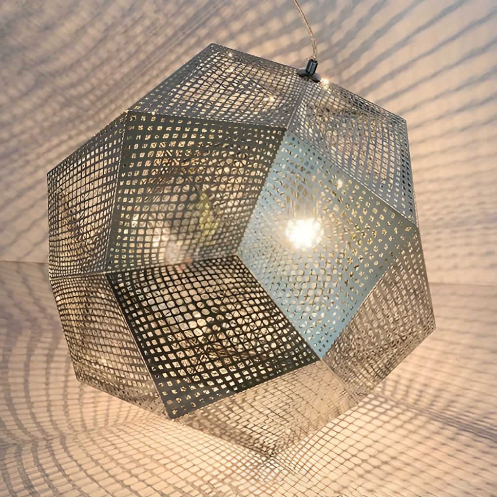 Geometric Round – Electroplated Metal Postmodern Pendant Light Chandelier