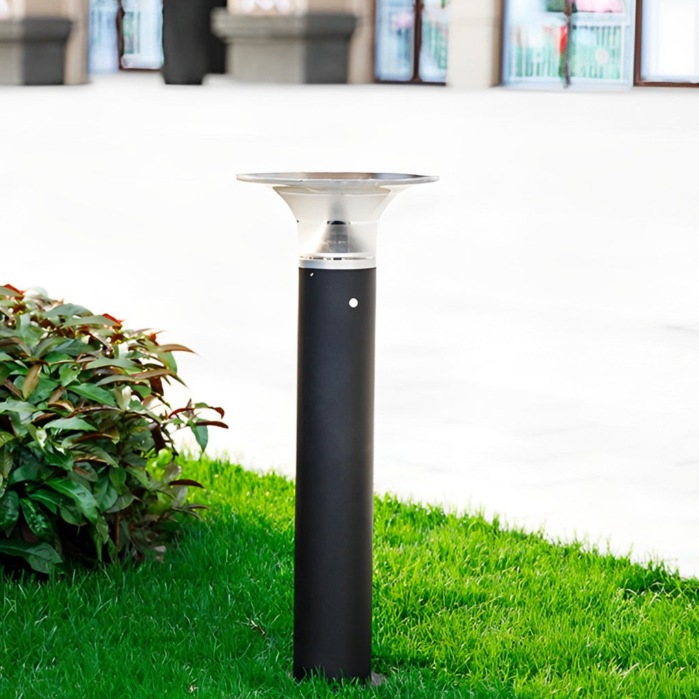 Efficient 3.5W Solar LED Path Downlights – 360° Modern Black Landscape Lighting