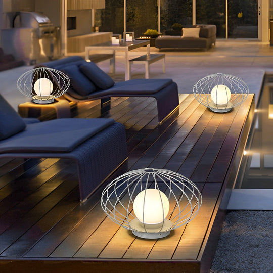 Mushroom Cage Shape LED Waterproof Modern Lawn Lamp
