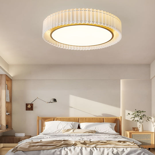 Circular Pleated 3-Step Dimming LED Nordic Ceiling Light Chandelier