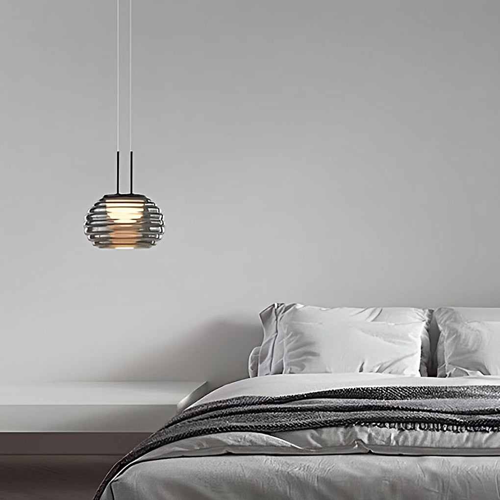 Creative Glass Ball LED Smoke Gray Nordic Pendant Light Island Lighting