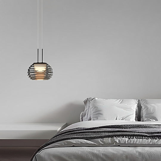 Creative Glass Ball LED Smoke Gray Nordic Pendant Light Island Lighting