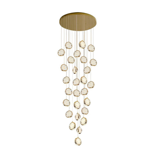 Global Crystal Cluster Adjustable Luxury Staircase Chandelier