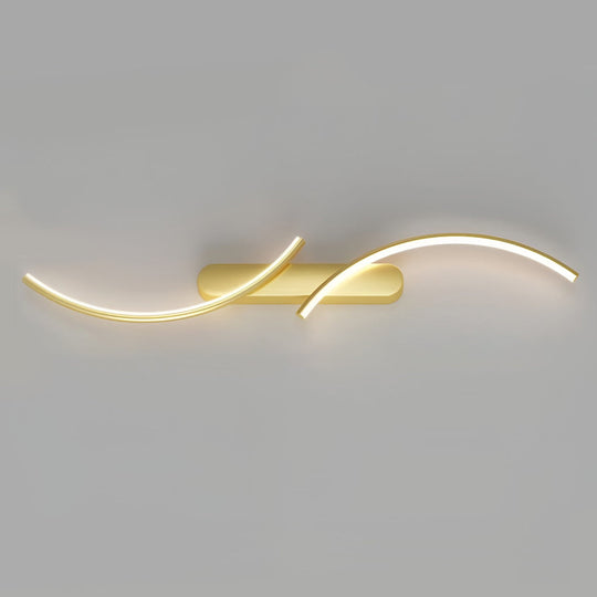 Creative S-Shaped LED Wall Sconce with 3 Step Dimming