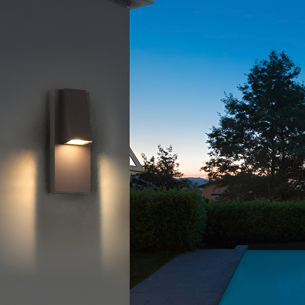 Rectangle Black Modern Outdoor LED Wall Lamp