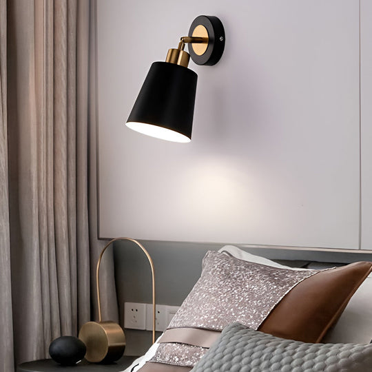 LED 3 Step Dimming Black Nordic Adjustable Wall Sconce Light