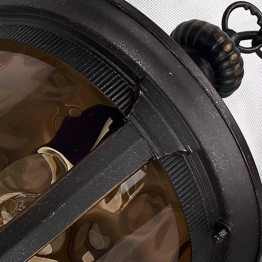Waterproof Glass European Style Black Outdoor Chandelier Light