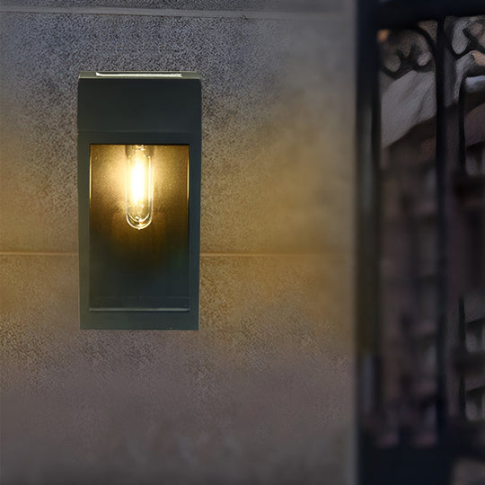 Rectangular Glass Solar LED Waterproof Wall Lamp with Light Control