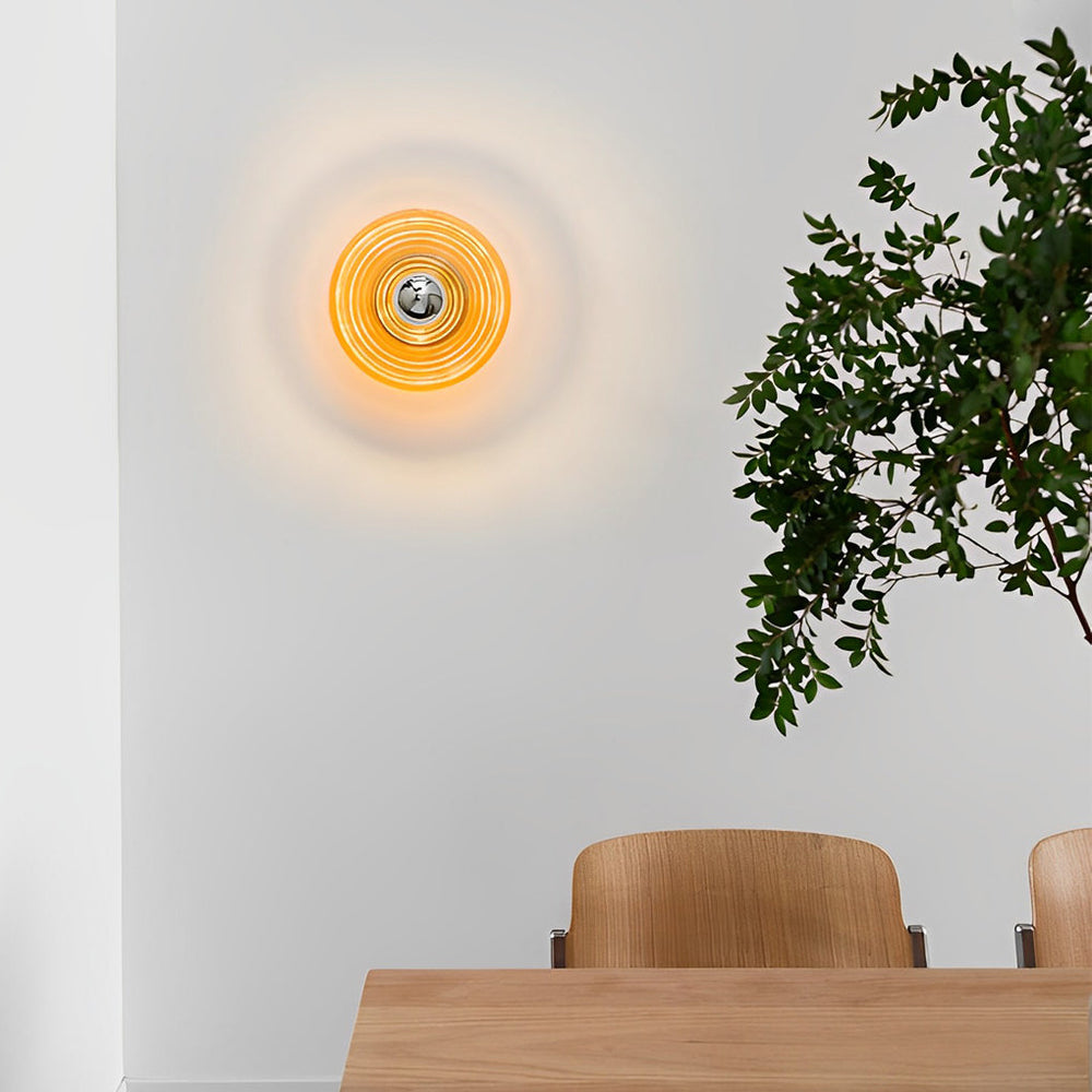 Round Stripes Glass Electroplated Modern Wall Lamp