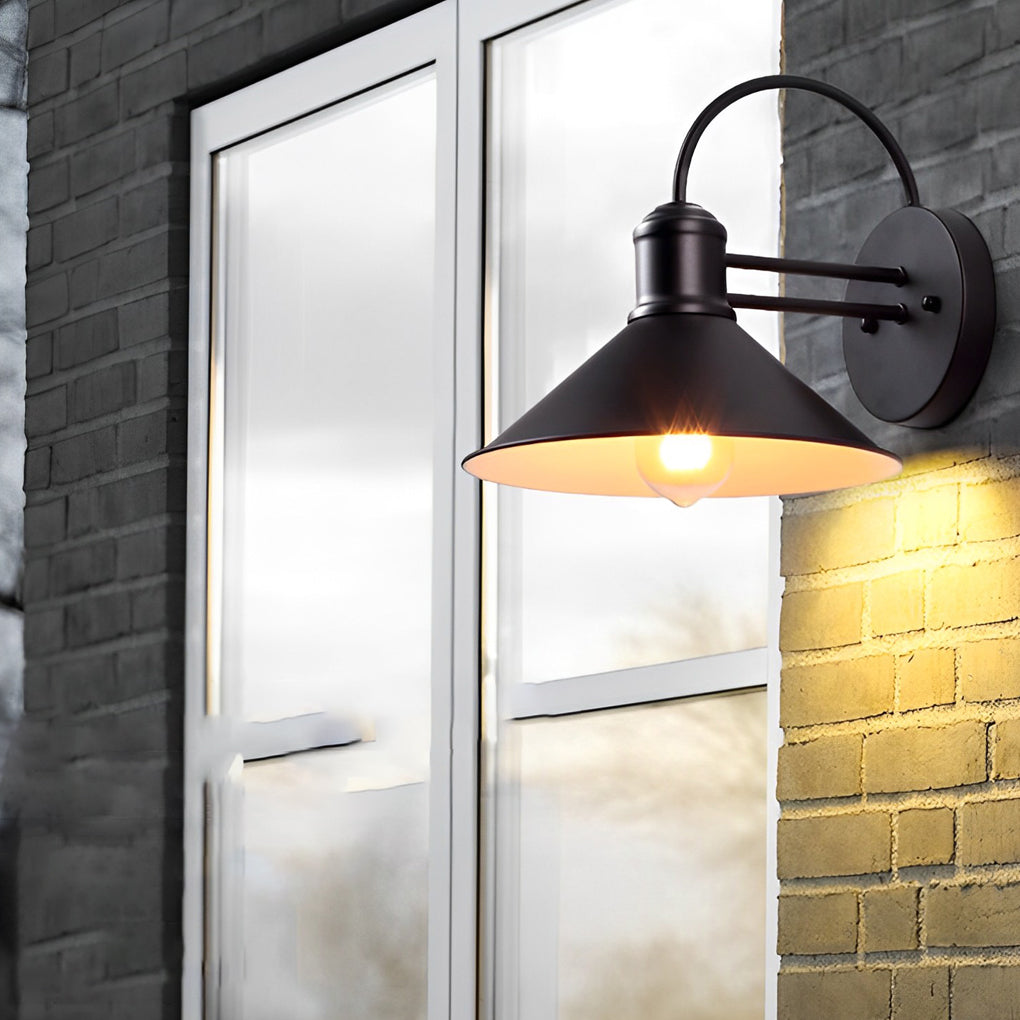 Retro Conical Iron Industrial Outdoor Wall Lamp