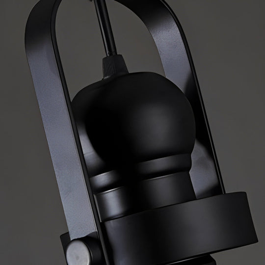 Retro Semicircular Glass Iron Black Industrial Pendant Light Chandelier