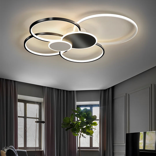 Multiple Circles LED Flush Mount Ceiling Light with Acrylic and Silica Gel Cluster Design