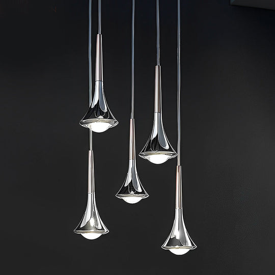 Water Drop – 1-Light Metal LED Nordic Staircase Pendant Light