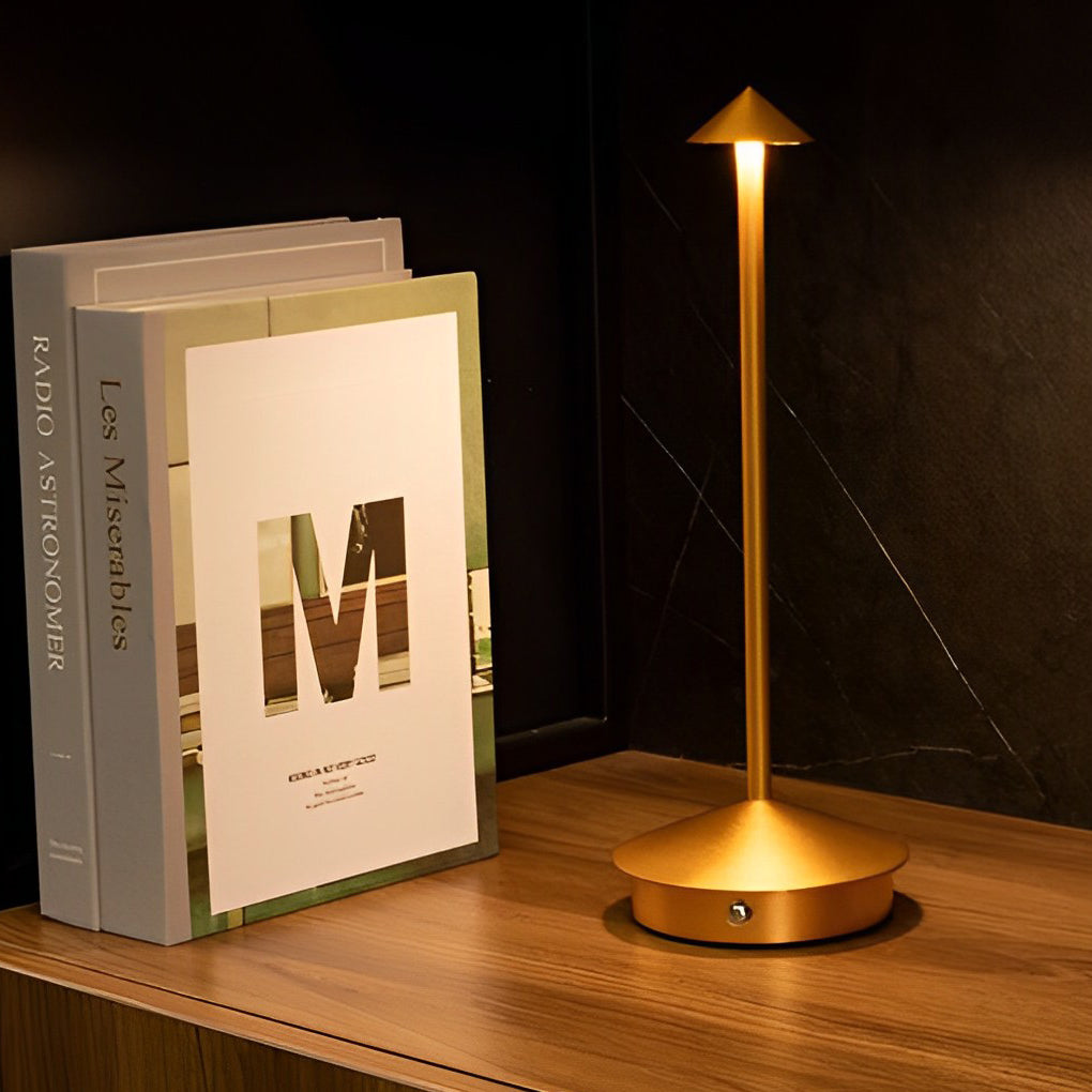 11.4" Cordless Pina Mushroom Table Lamp – Stepless Dimmable, USB Rechargeable, Warm White LED