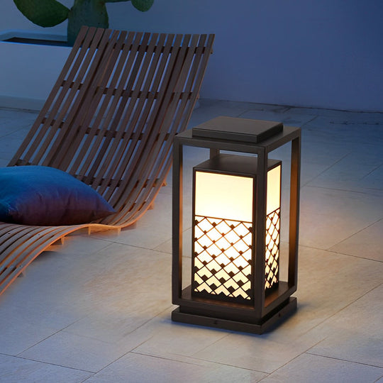 Retro Black LED Solar Lawn Lamp Pathway Lights