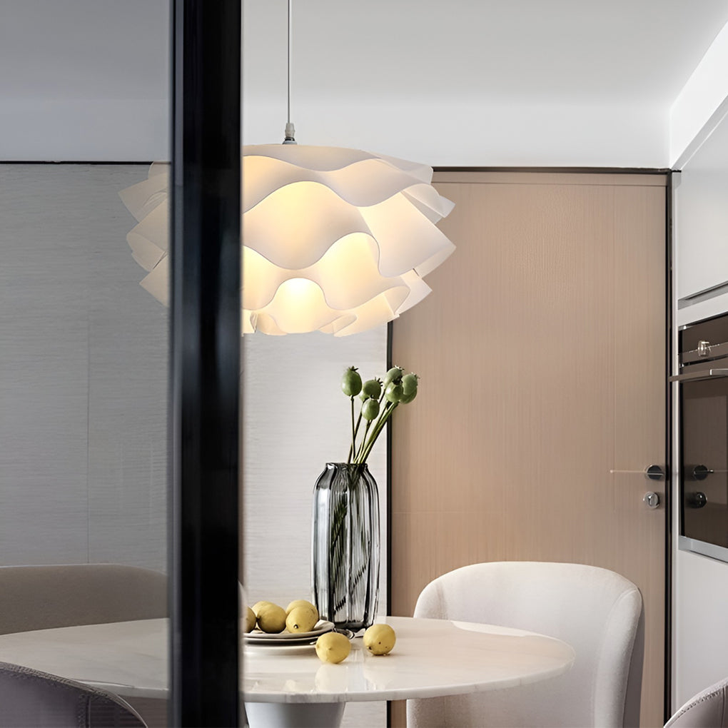 Flower Shaped Three-Step Dimming LED White Nordic Chandelier Pendant Light