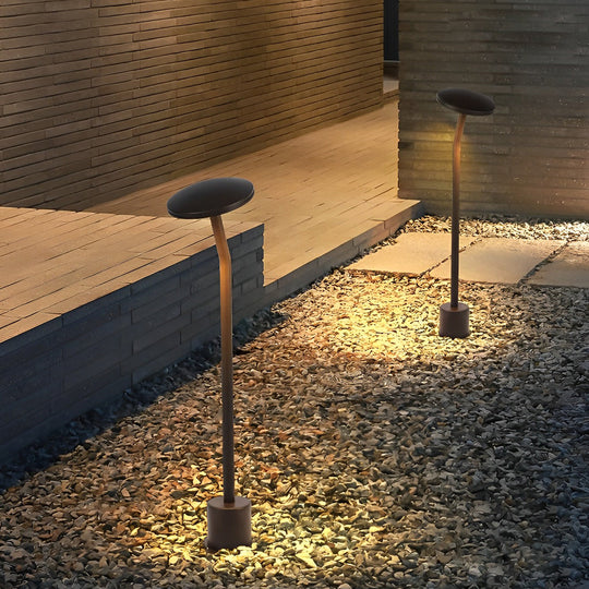 Mushroom-Shaped Brown LED Outdoor Lawn Light