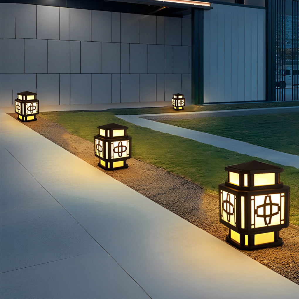 Creative Retro Black Outdoor Deck Post Light with LED