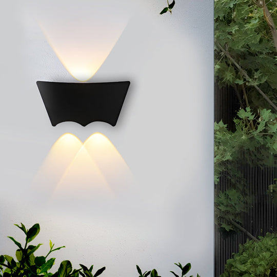 Modern Black LED Up and Down Outdoor Wall Sconce Waterproof