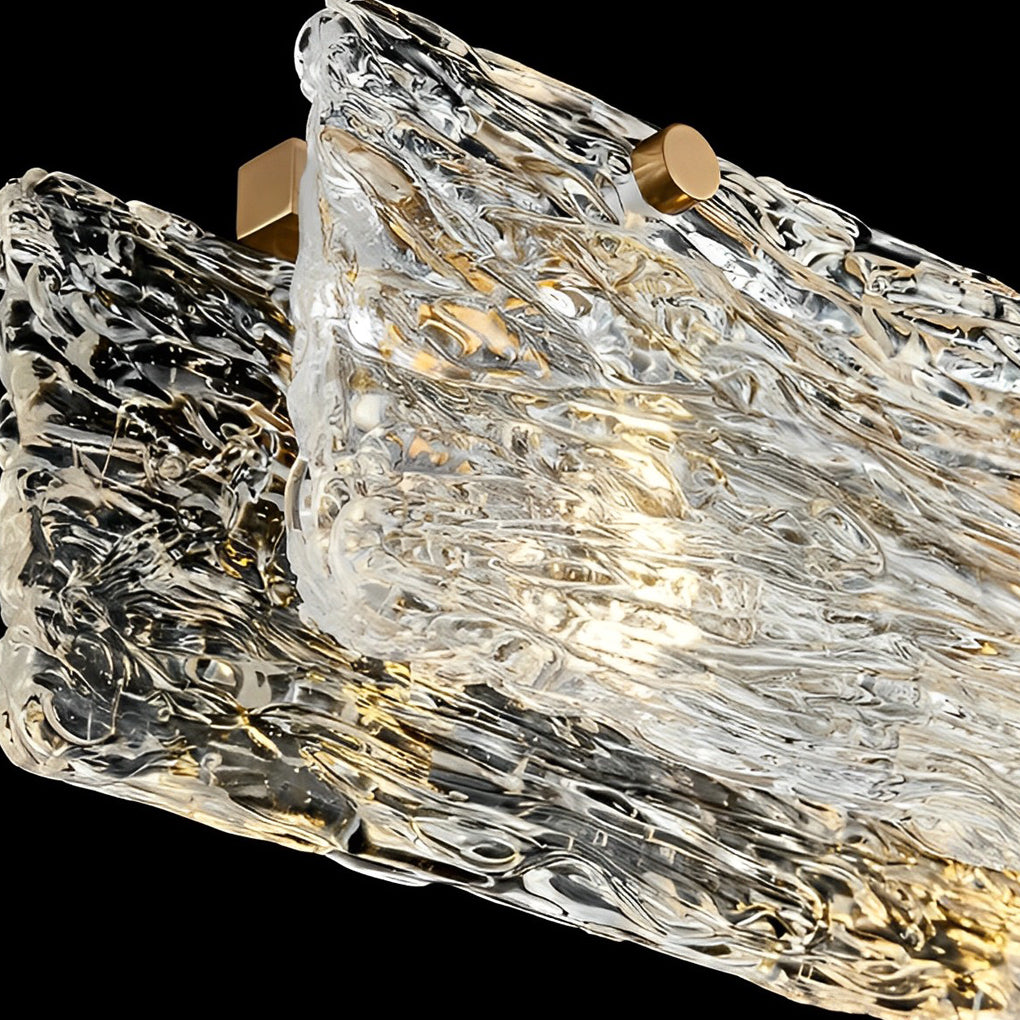 Minimalist Rectangular Glass LED Luxury Modern Dining Chandelier