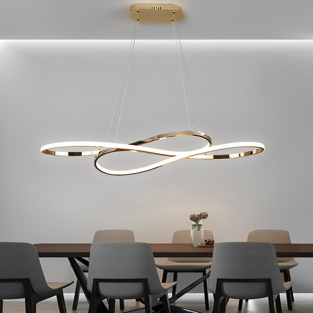 Wavy Double 8-Shaped LED Stepless Dimming Nordic Pendant Light